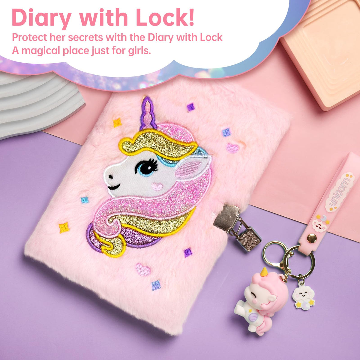 Jenria unicorn gift set greeting card for personalized messages.