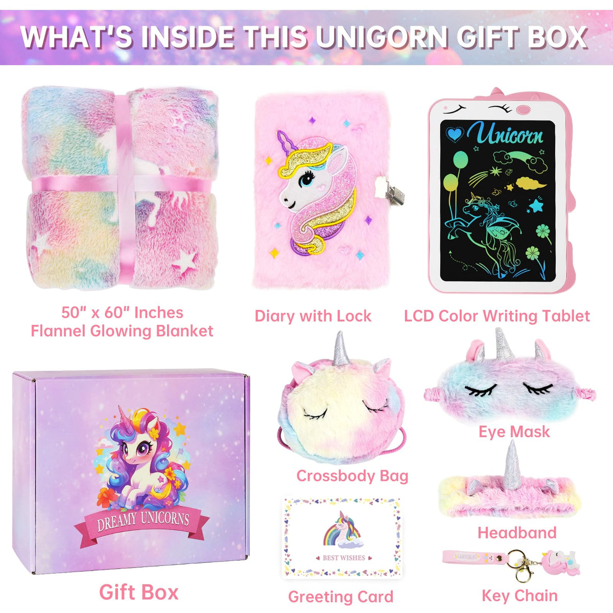 Jenria unicorn gift set 8.5-inch LCD tablet for doodling and creativity.