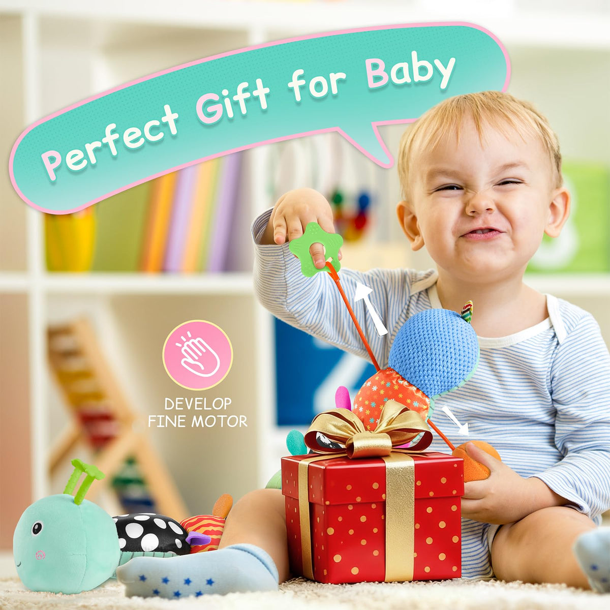 JENTXON baby gift caterpillar makes a thoughtful shower or birthday present.