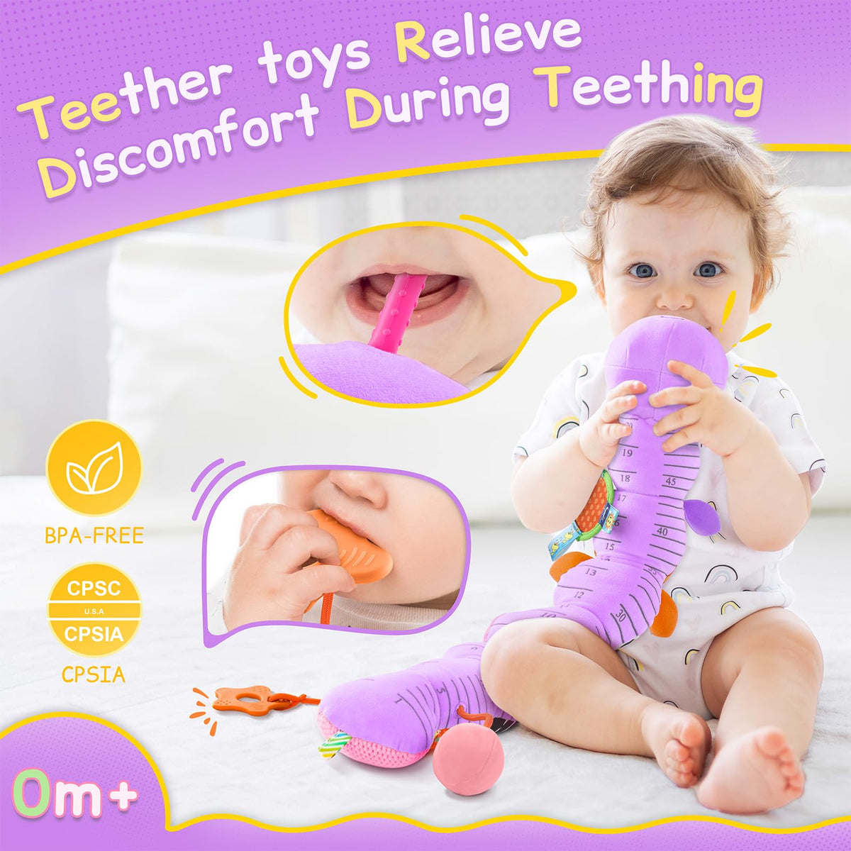 JENTXON caterpillar with rattle and gentle melody supports early listening skills