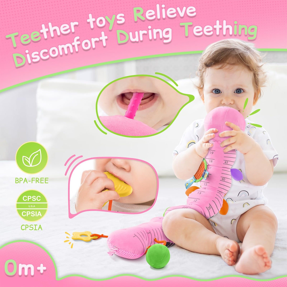 JENTXON caterpillar features soft plush fabric for cozy cuddles and safe play.