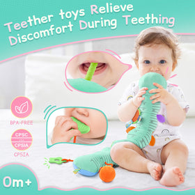 JENTXON soft plush caterpillar offers gentle cuddle time for babies.