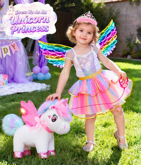 Jeowoqao Unicorn crown adds royal flair for dress-up adventures.