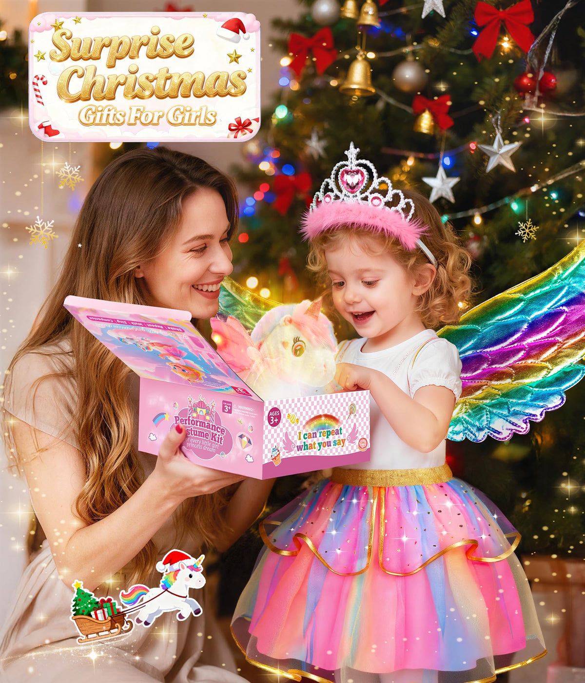 Jeowoqao Unicorn storage box keeps accessories organized for next playtime.