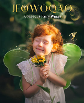 Jeowoqao Wings glitter edges sparkle, appealing to kids' love of fairy bling