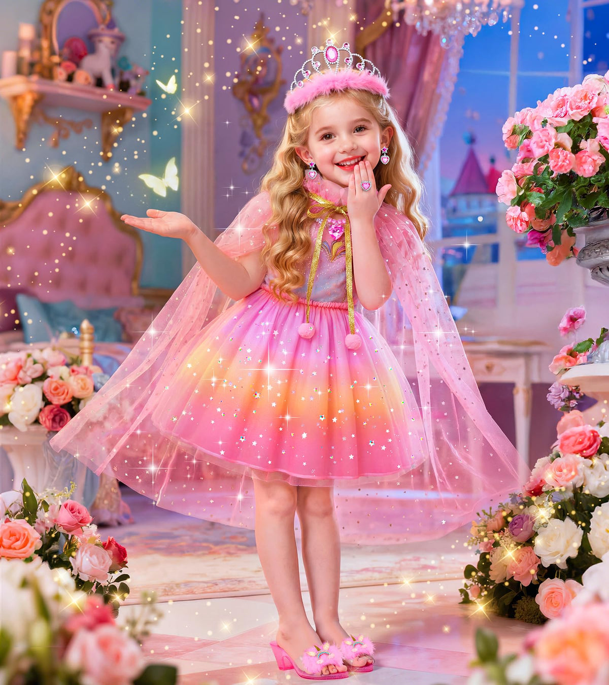 Jeowoqao glittering princess crown enhances any costume look with shine.