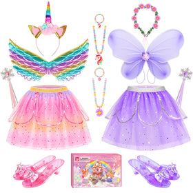 Jeowoqao princess dress up kit with tutu skirt for imaginative play.