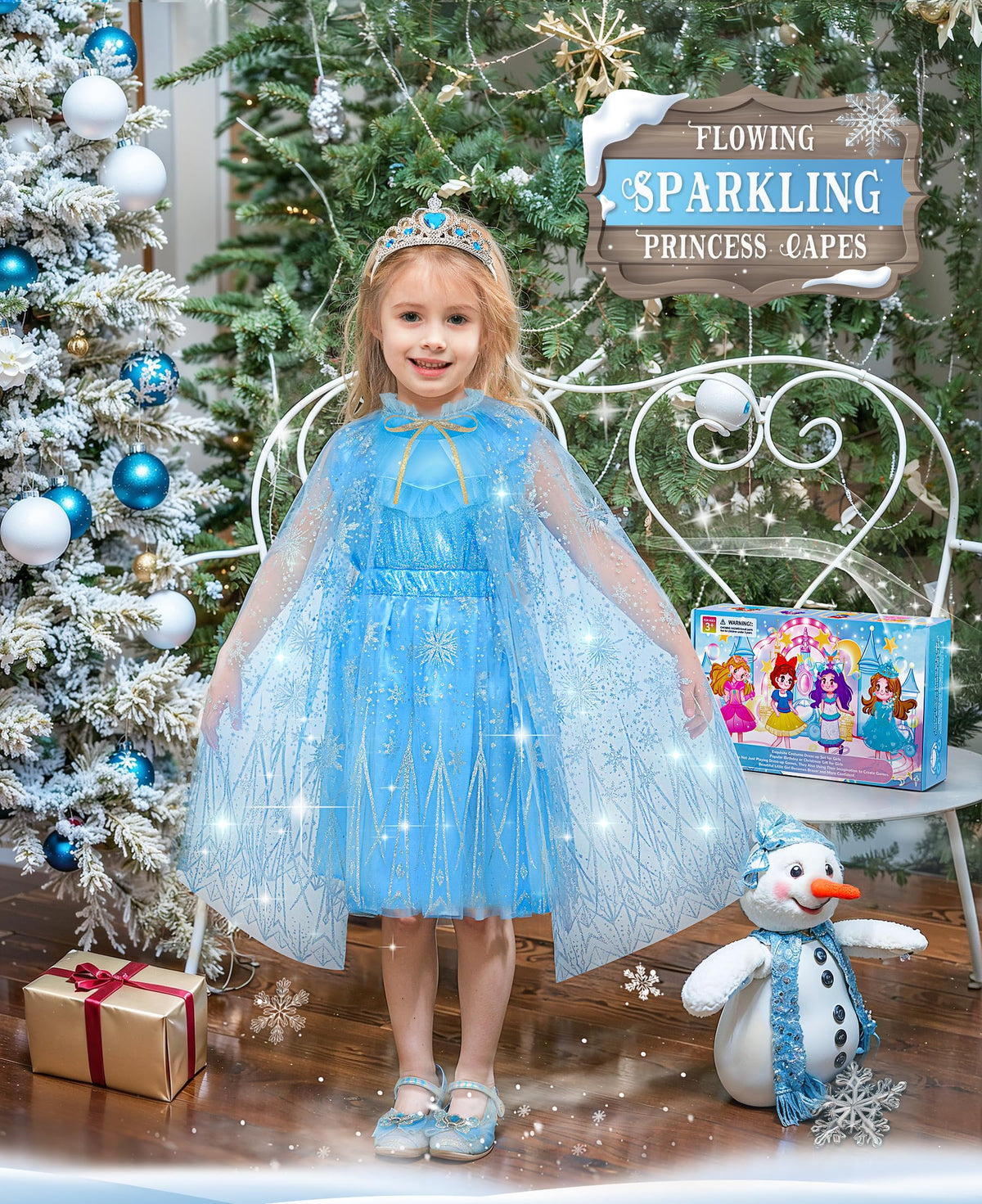 Jeowoqao mermaid skirt with glitter adds magical sparkle to dress-up.