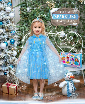 Jeowoqao mermaid skirt with glitter adds magical sparkle to dress-up.