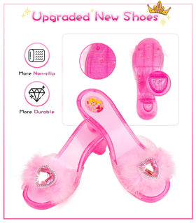 Jeowoqao princess dress-up box keeps shoes and crown organized