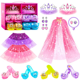 Jeowoqao princess dress-up shoes with four pairs for imaginative play at home.