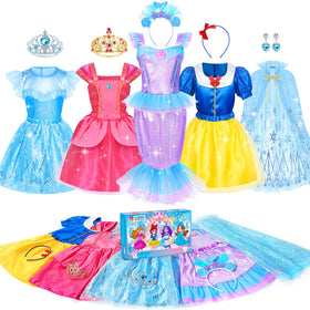 Jeowoqao princess dress with cape for imaginative play and delightful twirls.