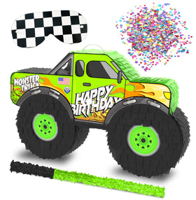 Jergrim Monster Truck Piñata assembly ready for a high-energy party activity.