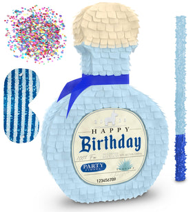 Jergrim Piñata Tequila bottle front view, ideal as a festive adult centerpiece.
