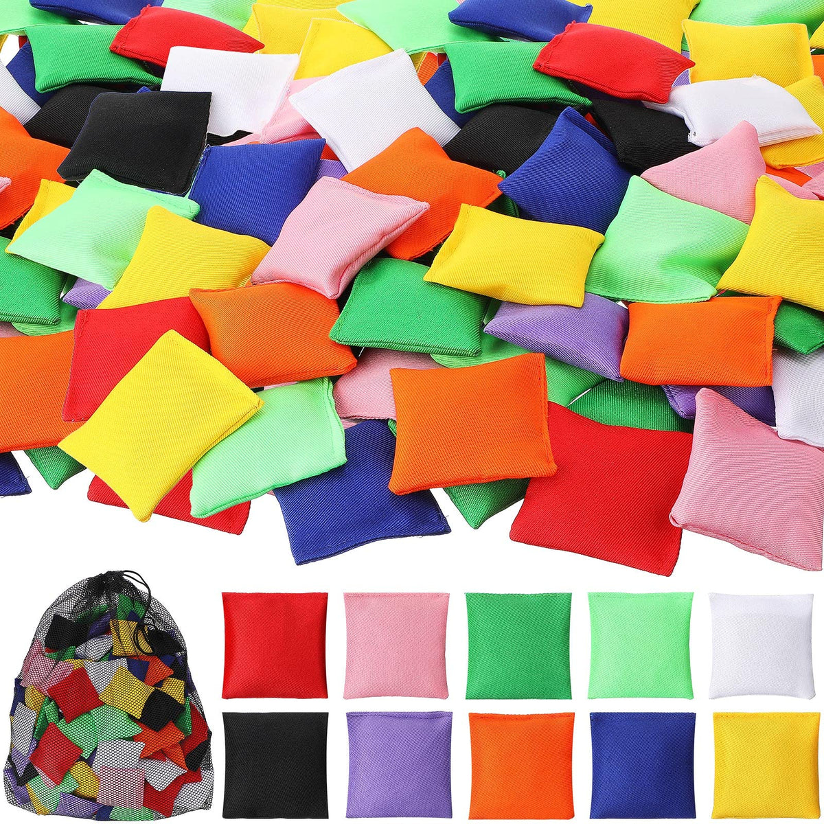 Jerify 100-pack mini bean bags for outdoor toss games in bright colors