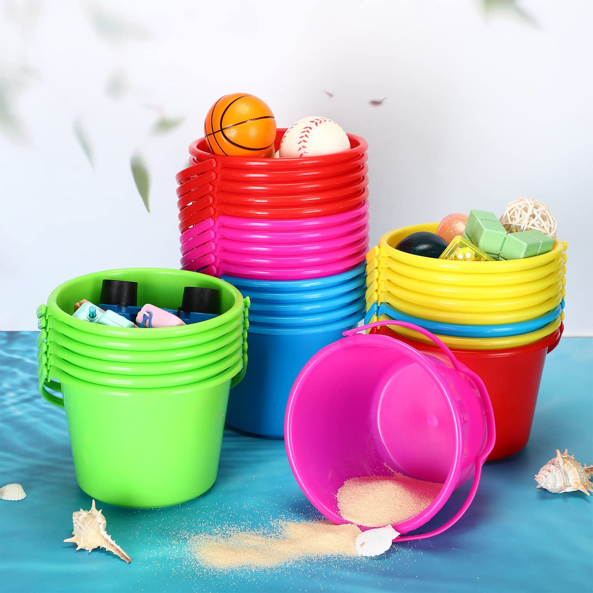 Jerify buckets used as party favors and event decorations for celebrations