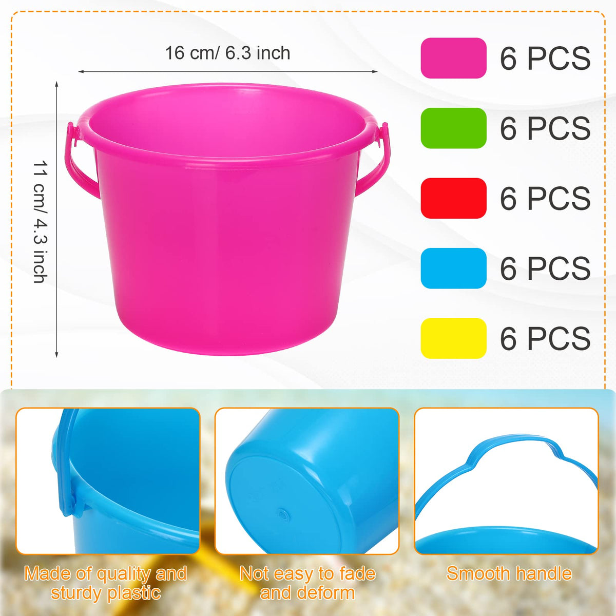 Jerify yellow beach bucket for sunny beach fun and effortless collection