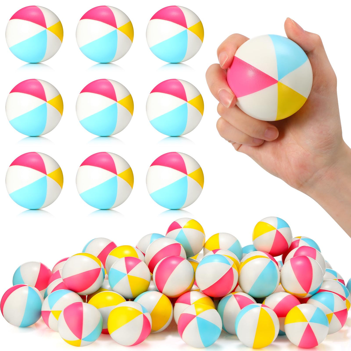 Jerify 48-pack mini beach stress balls, 2.5 inches, ideal party favors and stress relief