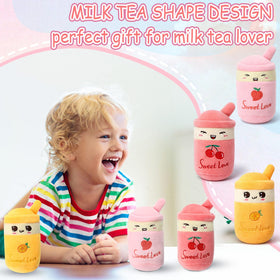 Jerify bubble tea plush lemon fruit, adds bright color to backpacks and purses.