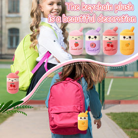 Jerify bubble tea plush watermelon fruit, cheerful decor for walls and shelves.