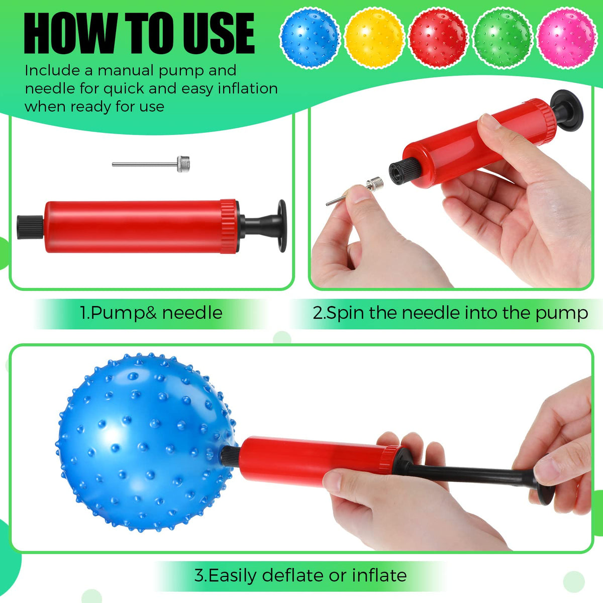 Jerify colorful sensory balls in red blue green pink yellow for visual play.