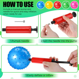 Jerify colorful sensory balls in red blue green pink yellow for visual play.