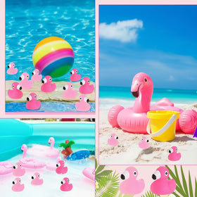 Jerify flamingo rubber duck compact size fits small hands during bath time