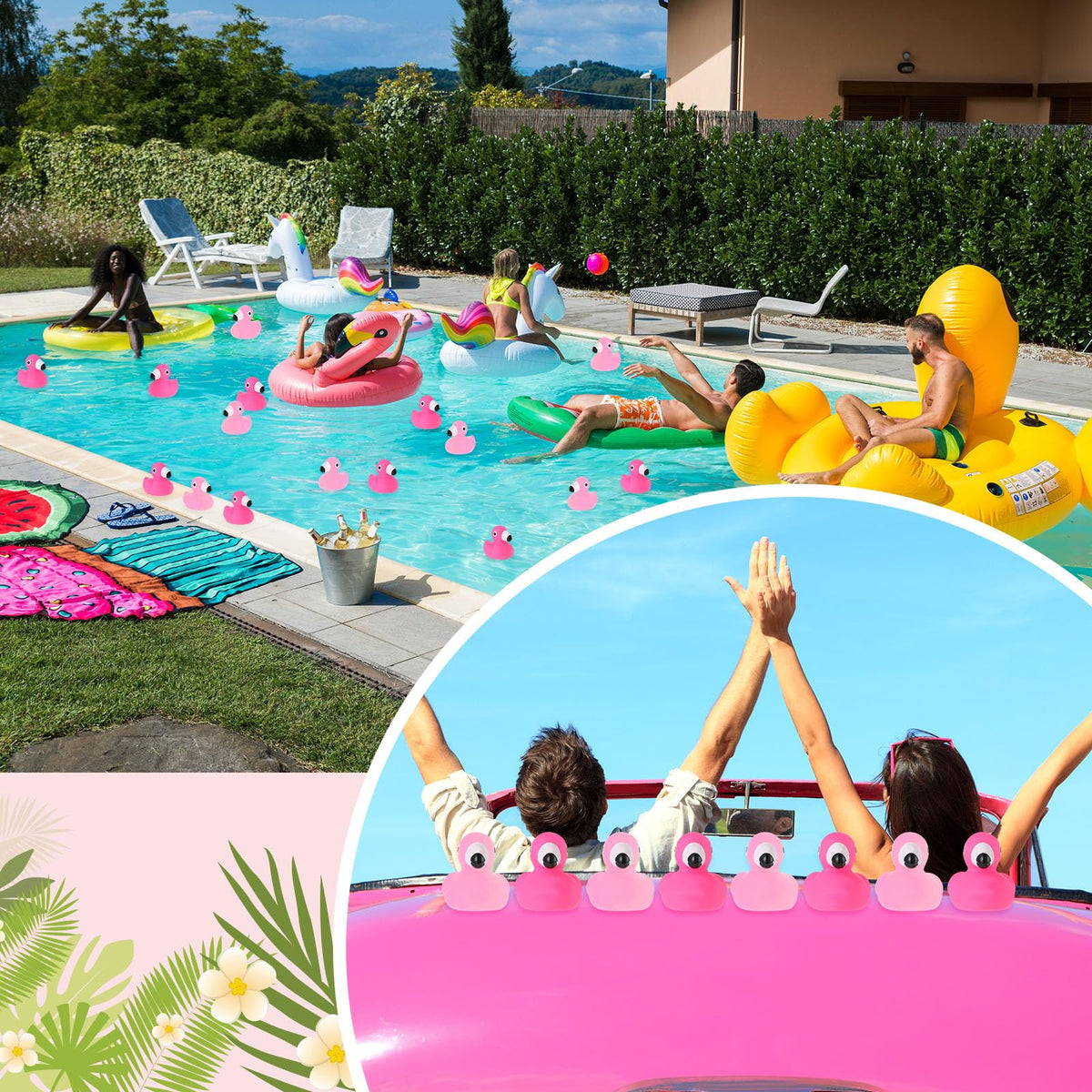 Jerify flamingo rubber duck ideal for kid-friendly party favors and smiles