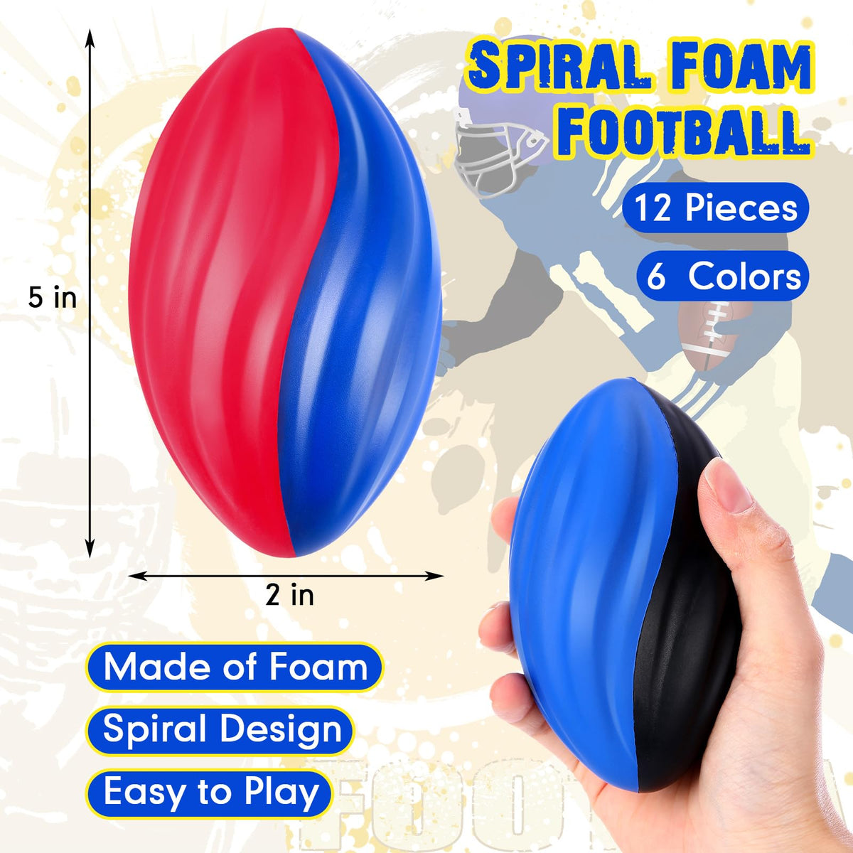Jerify foam footballs 5-inch soft material provide gentle touch for little hands