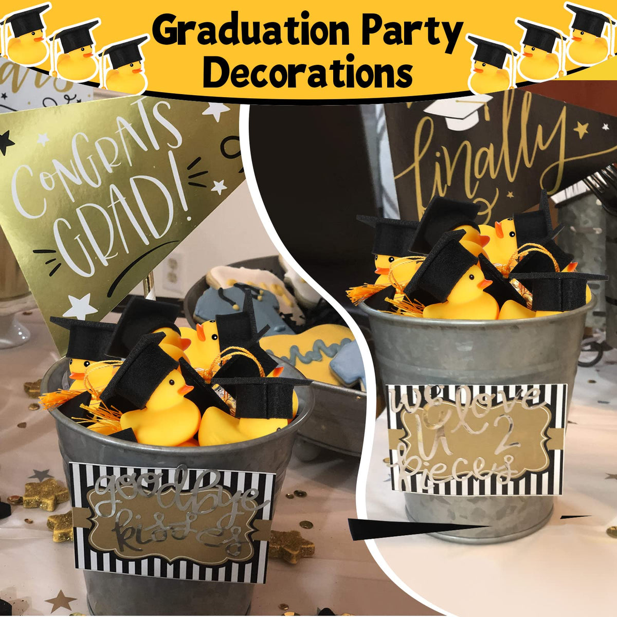 Jerify graduation duck party decoration, perfect for tables and centerpieces.
