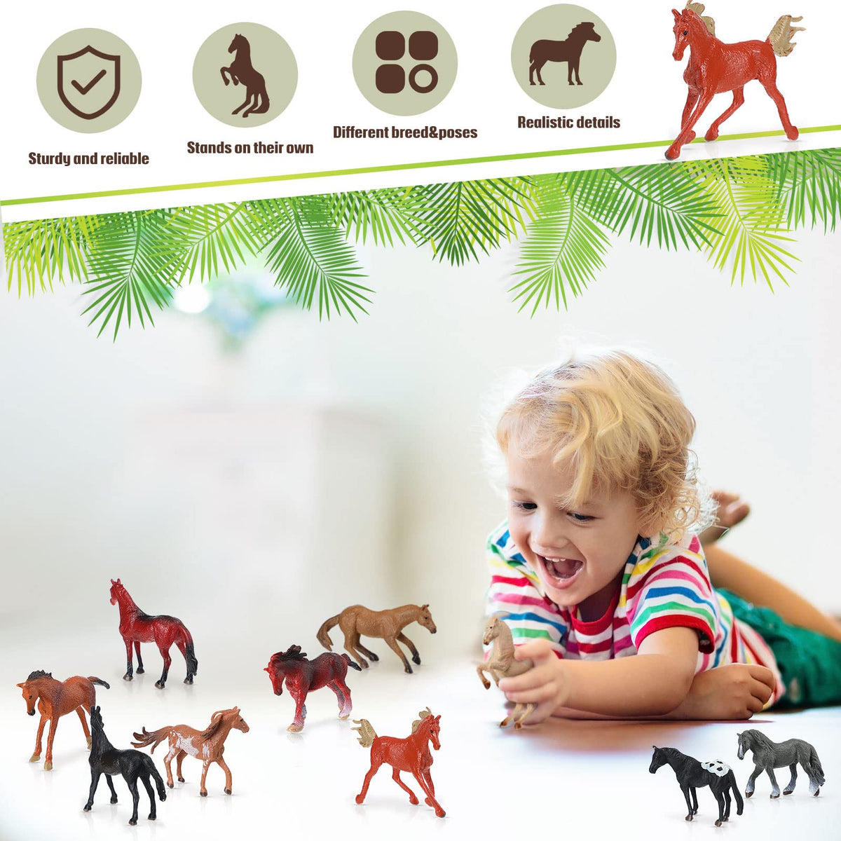 Jerify mini horses suitable for education and imaginative play in classrooms.