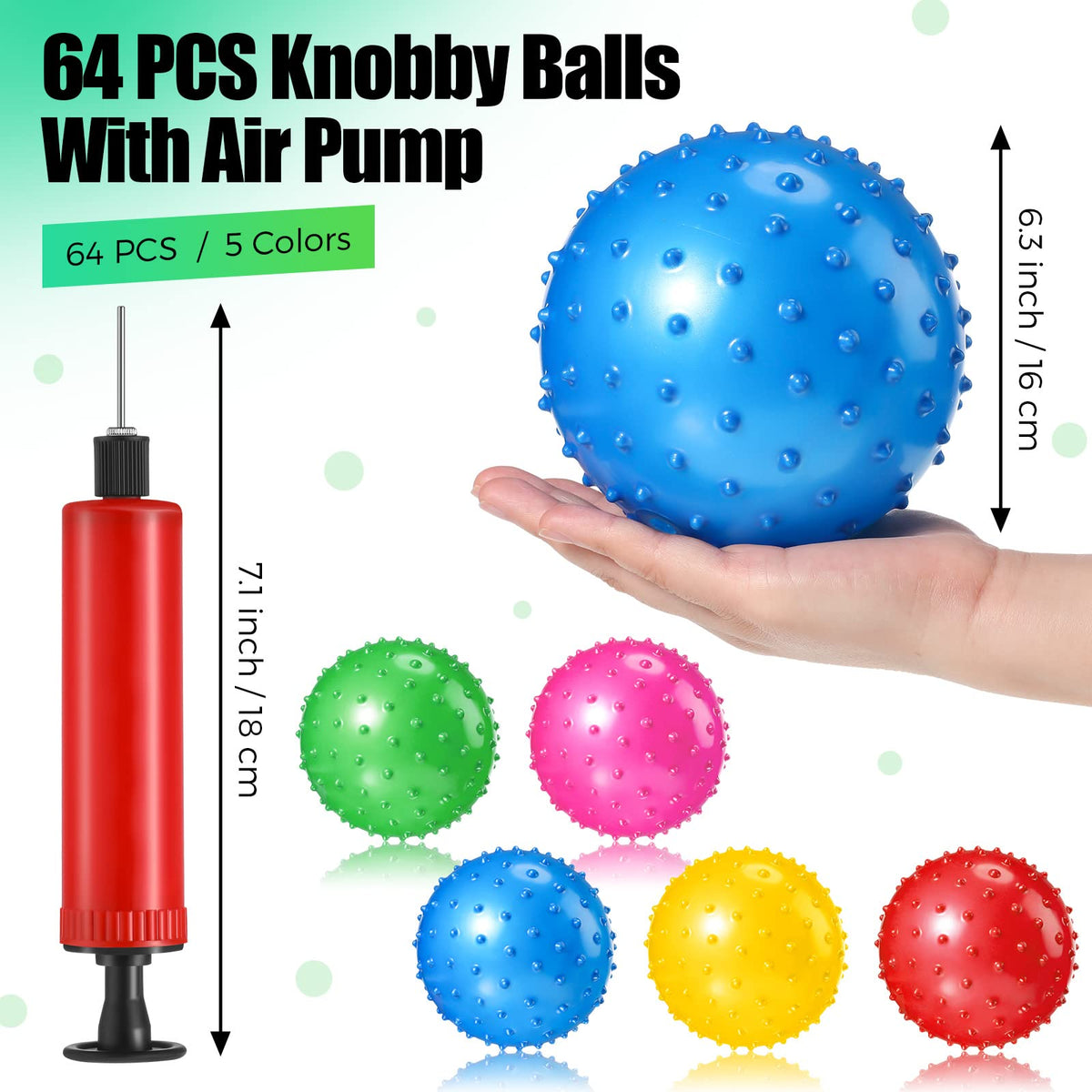Jerify knobby inflatable balls provide tactile fun for toddlers at the beach.