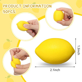 Jerify lemon stress ball closeup showing soft PU foam texture