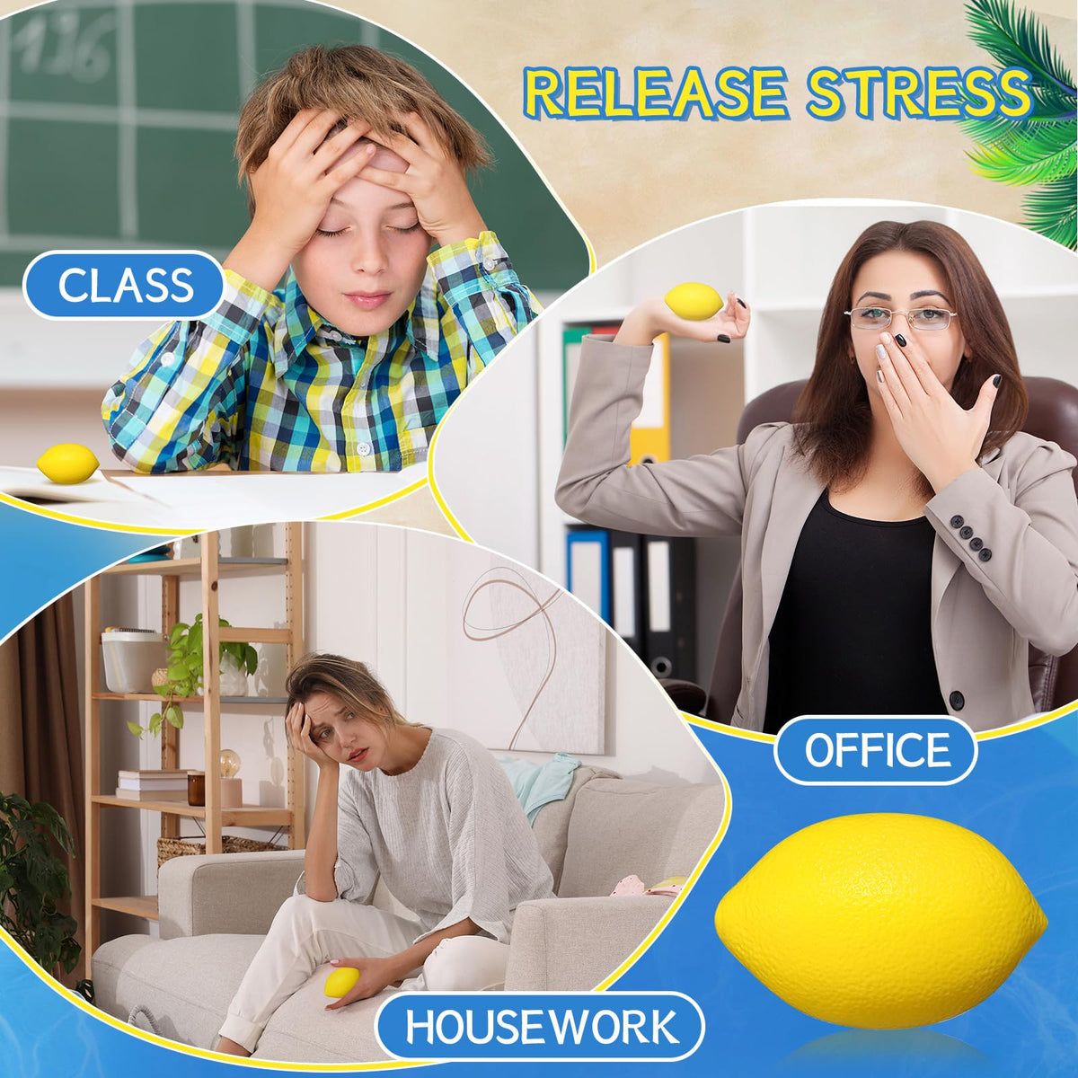 Jerify lemon stress ball on a study desk ready for quick tension release during tasks