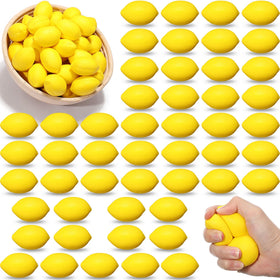 Jerify lemon stress ball pack with 50 bright yellow foams for desk and party use