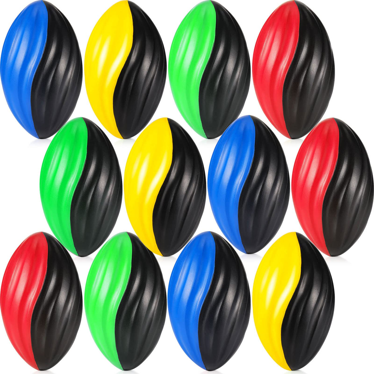 Jerify mini foam footballs with spiral design for easy grip and throw.