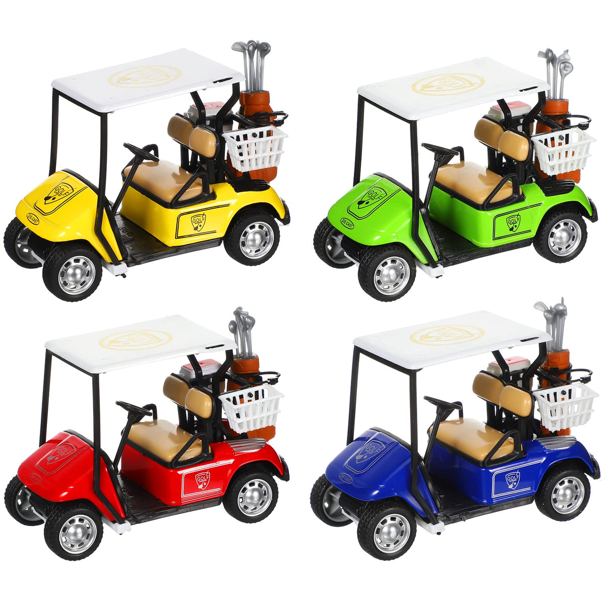 Jerify mini golf cart red metal pull-back toy for playtime fun.