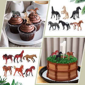 Jerify horse figures come in varied colors, great for colorful cake displays.