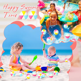 Jerify rainbow colors beach balls closeup highlighting vibrant squishy texture for play.