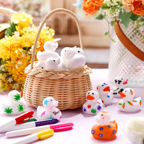 Jerify rubber ducks in bath or pool for playful decorating.