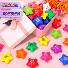 Jerify star stress ball yellow with positive note for optimism