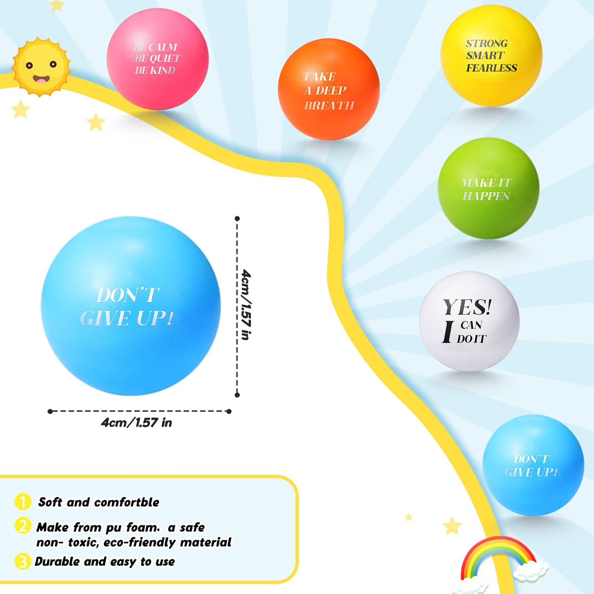 Jerify pink quote foam stress ball ideal for quick calm moments