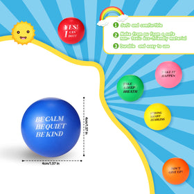 Jerify six-color stress balls with motivational quotes for focus
