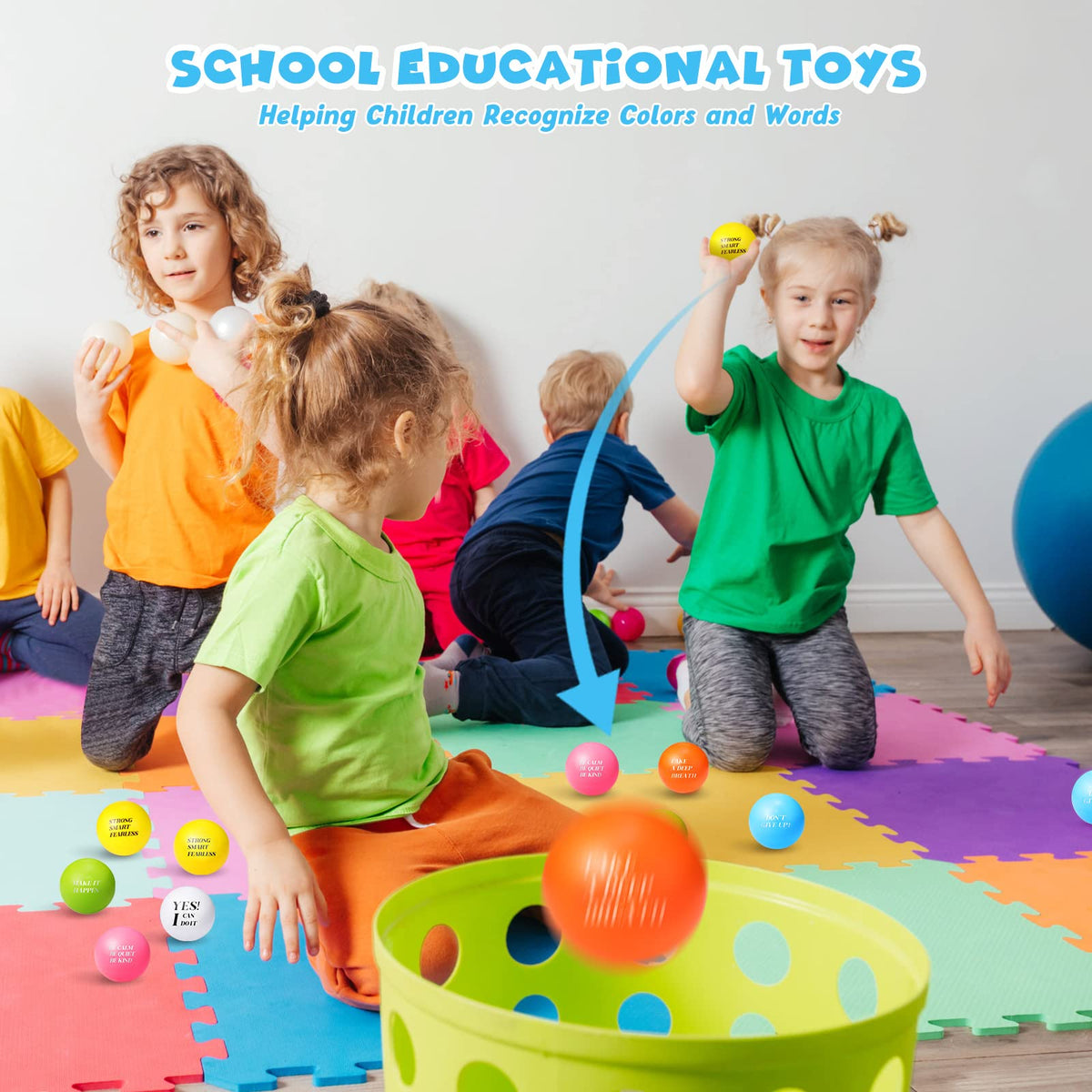 Jerify six-color foam stress balls set for classroom desk breaks