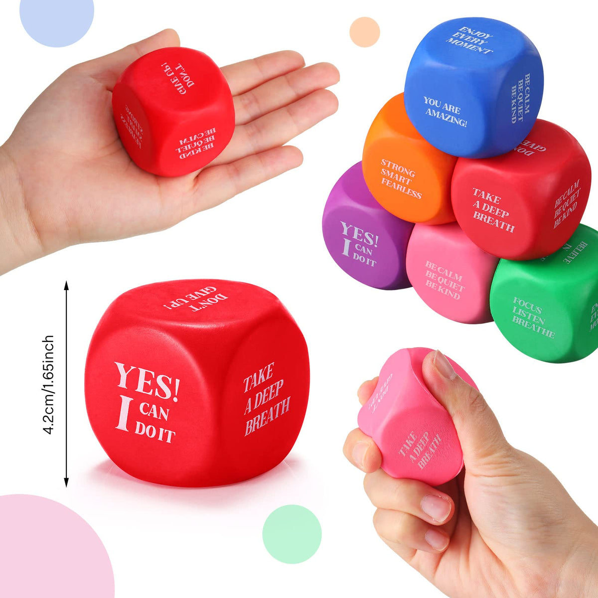 Jerify stress cubes on workspace for motivation throughout the day.
