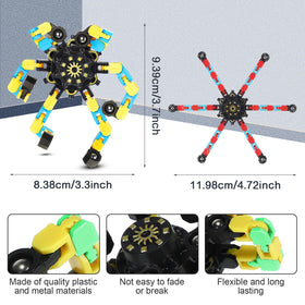 Close-up of Jerify transformable chain robot fidget folding action
