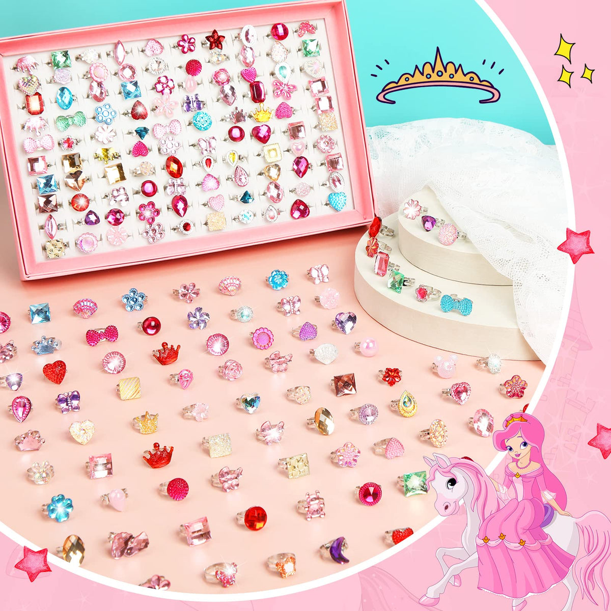Jerify adjustable rings fit growing fingers for long-lasting fun.