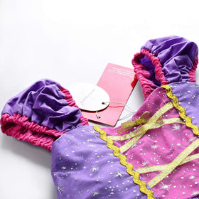 JerrisApparel purple bodice detail highlights puff sleeves and charming design