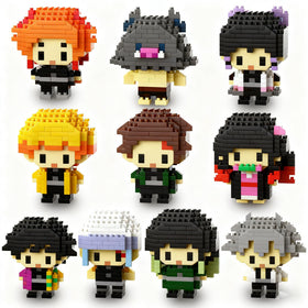 JESGO 10 Kill Demon figures with brick-headz heads for collectible display and creative play.