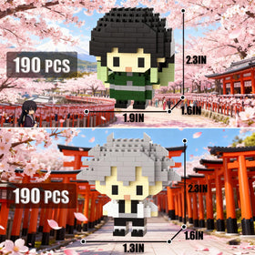 Demon-slayer brick-heads collection showcasing iconic characters for display.